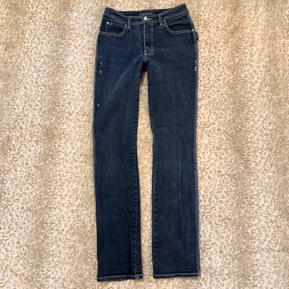 Vintage Sergio Valente Mens Y2K Cyber Tribal Contrast Jeans Dark Wash Size 29